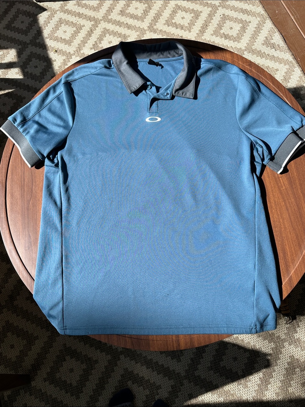 Oakley Men's Slate Blue Polo with Dark Gray Trim